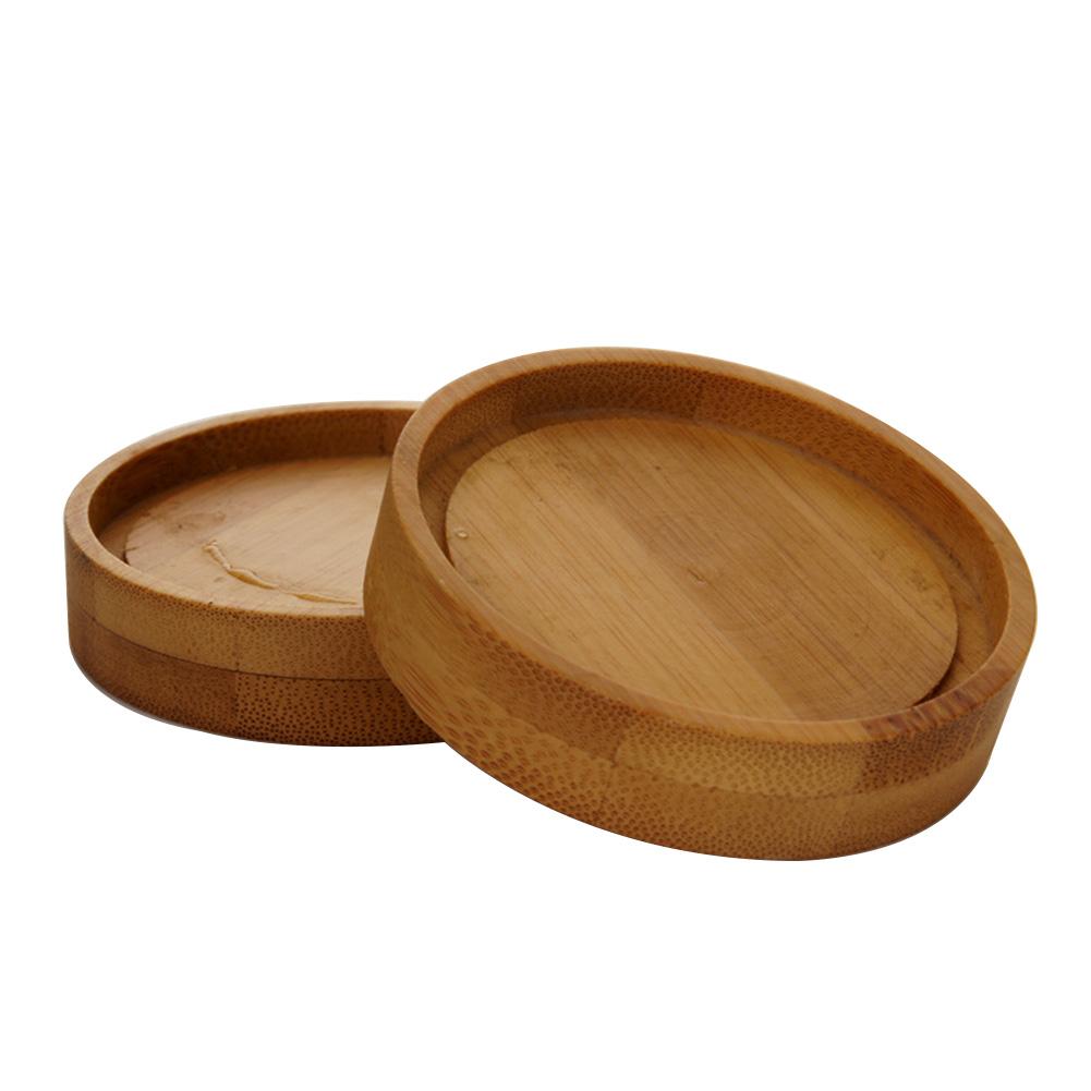CoolWall Tea Cup — Double-Wall Glass with Wood Tray