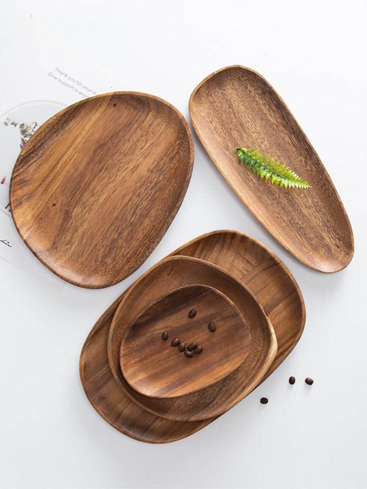 Freeform Snack Plate — Acacia Wood