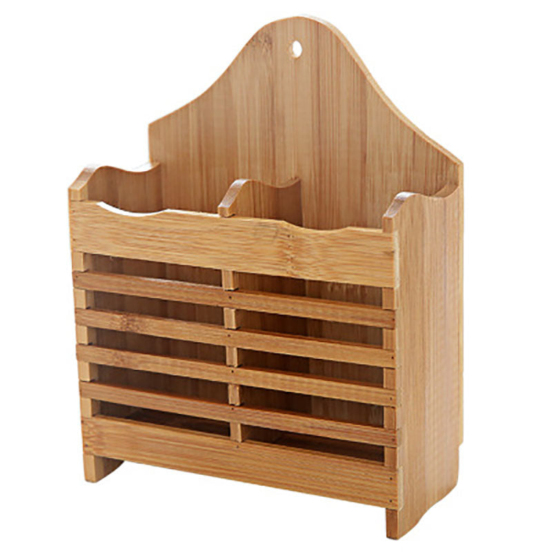 Offcounter Chopstick Holder — Wall-Mounted Bamboo & Wood