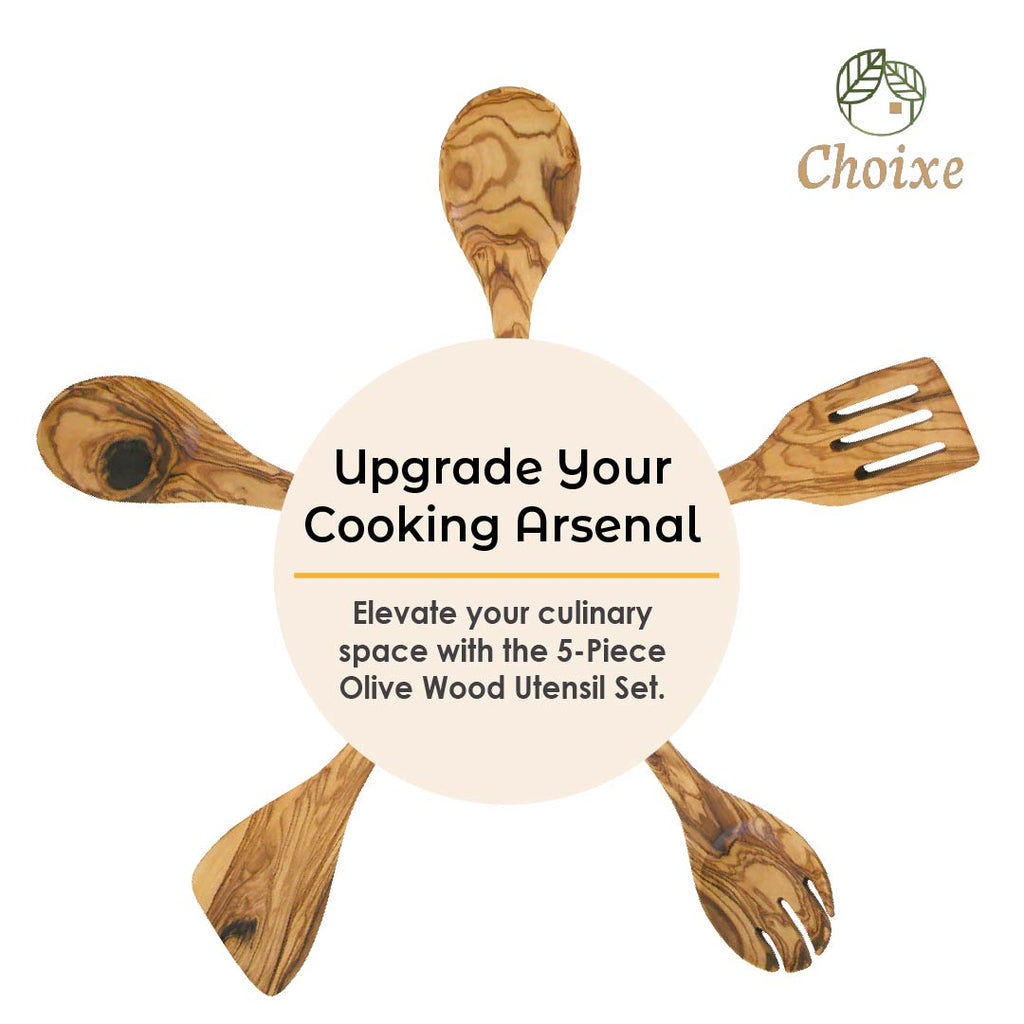 Starter Set — 5-Piece Olive Wood Utensil Set