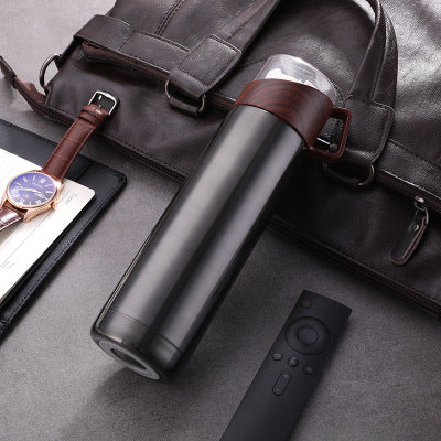 StayWarm Travel Mug — Wood-Grain Insulated Steel