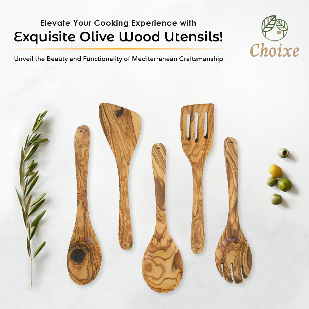 Starter Set — 5-Piece Olive Wood Utensil Set