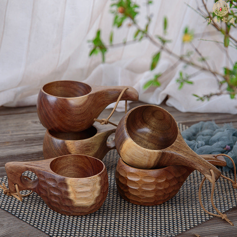 Strap Cup — Acacia Wood Cup, 220 ml