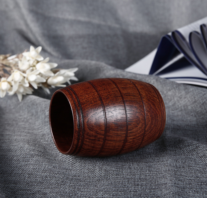 Taru Wood Tea Cup — Ridged Tumbler