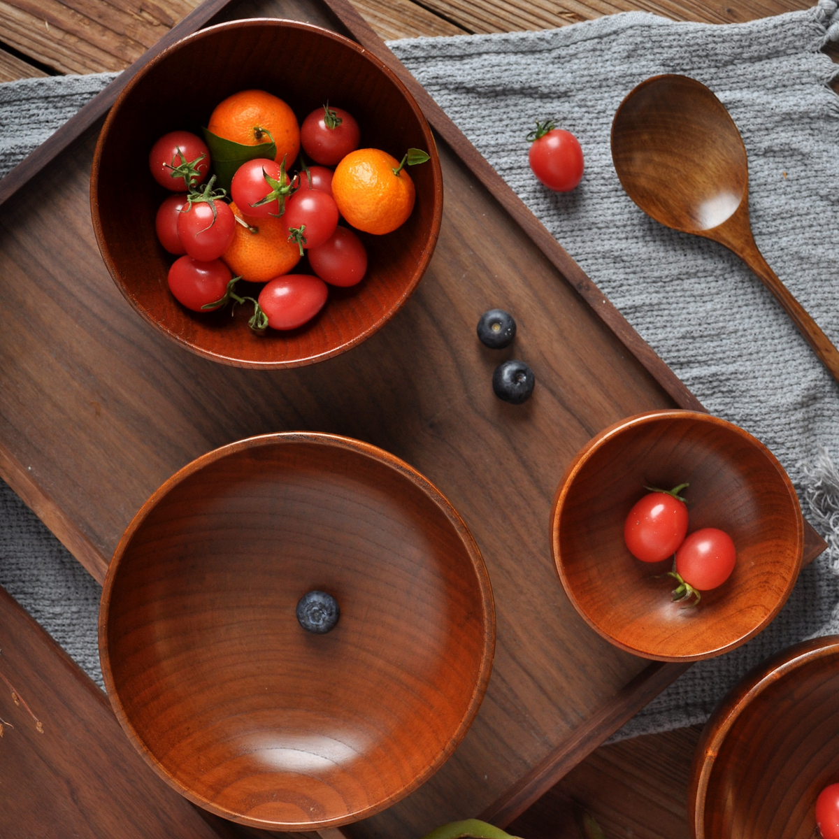 Daily Rice Bowl — Solid Wood, 9 Sizes
