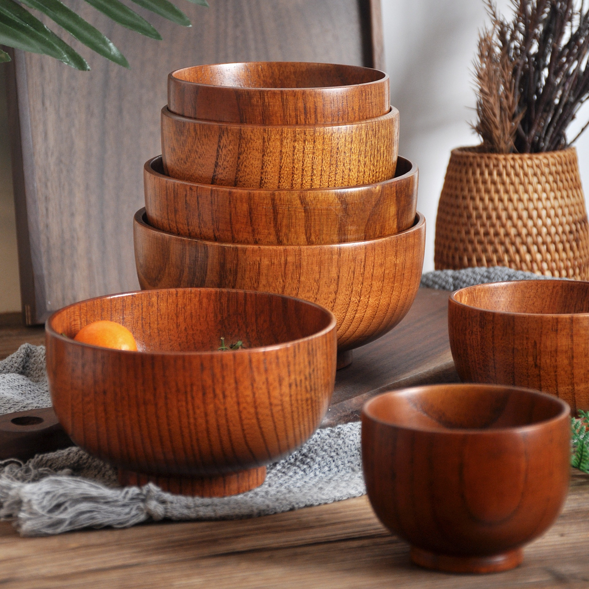 Daily Rice Bowl — Solid Wood, 9 Sizes