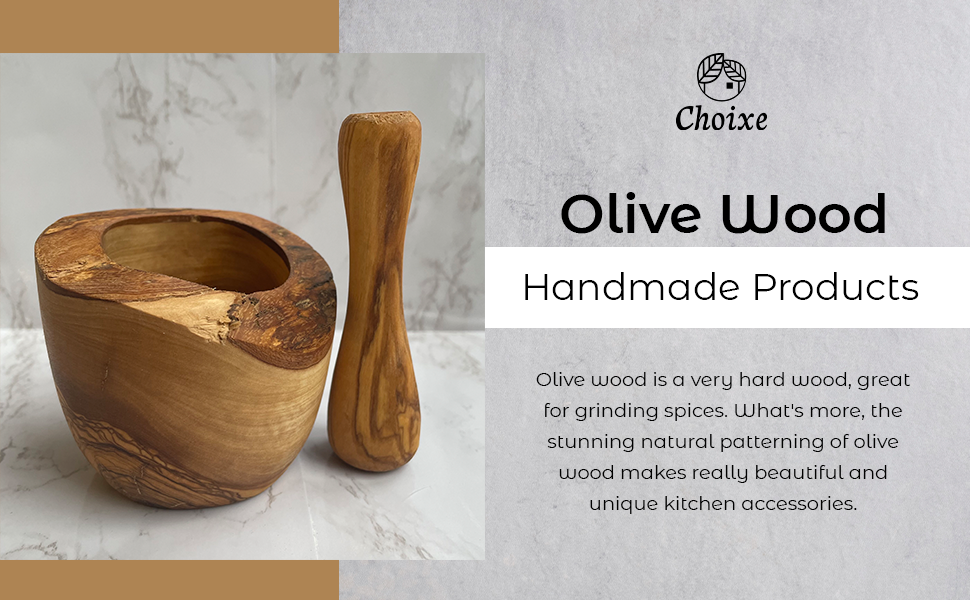 Grip Mortar — Olive Wood Mortar & Pestle