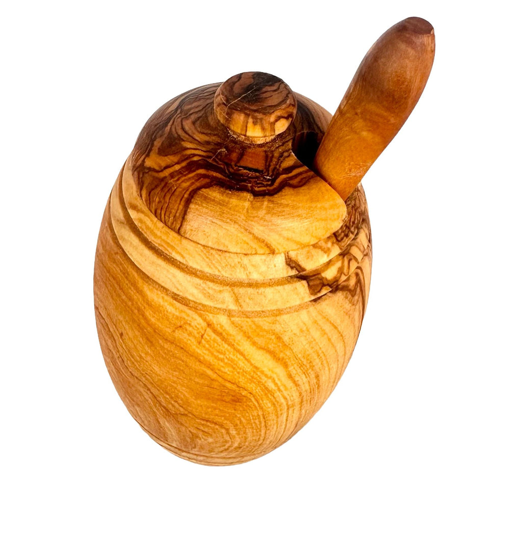 Dipper Honey Pot — Olive Wood with Dipper