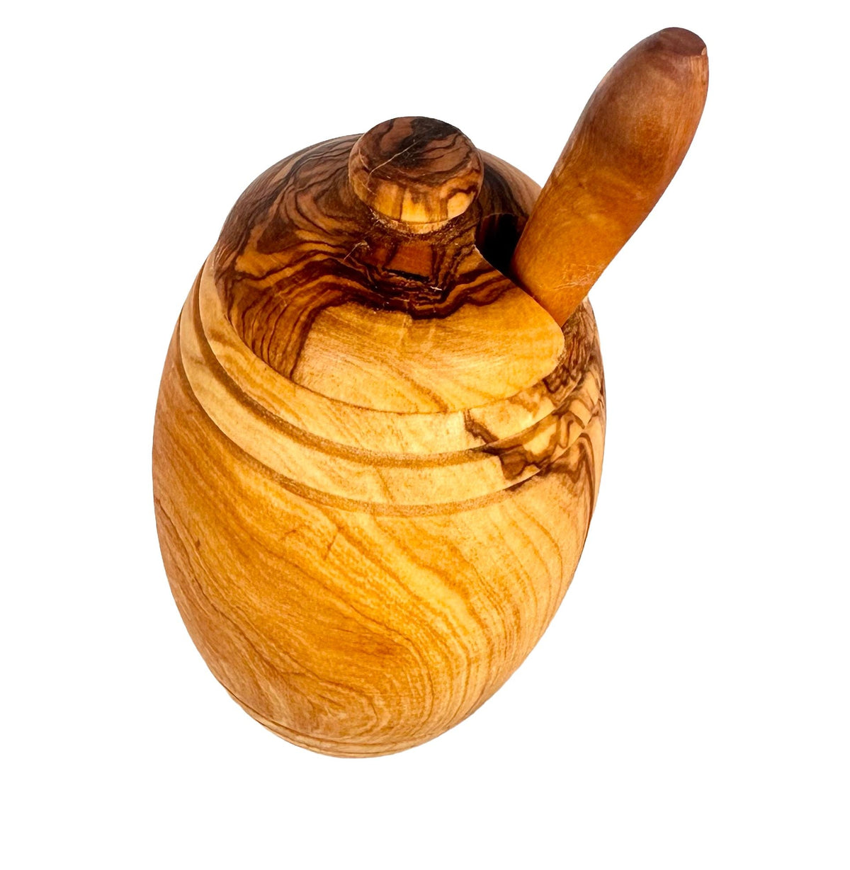 Dipper Honey Pot — Olive Wood with Dipper