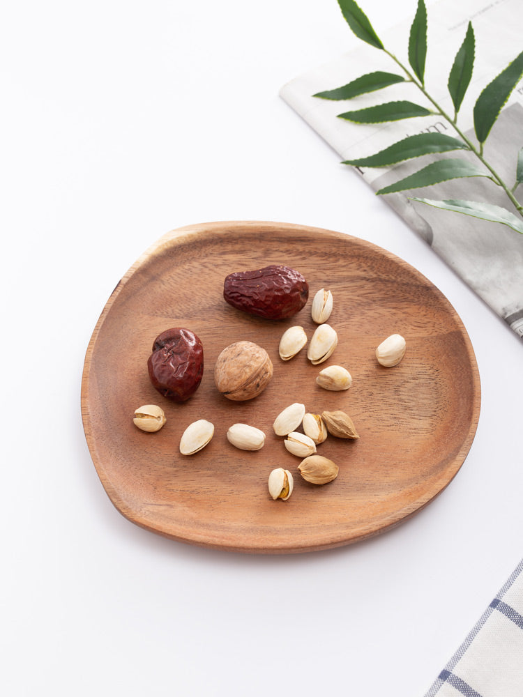 Freeform Snack Plate — Acacia Wood