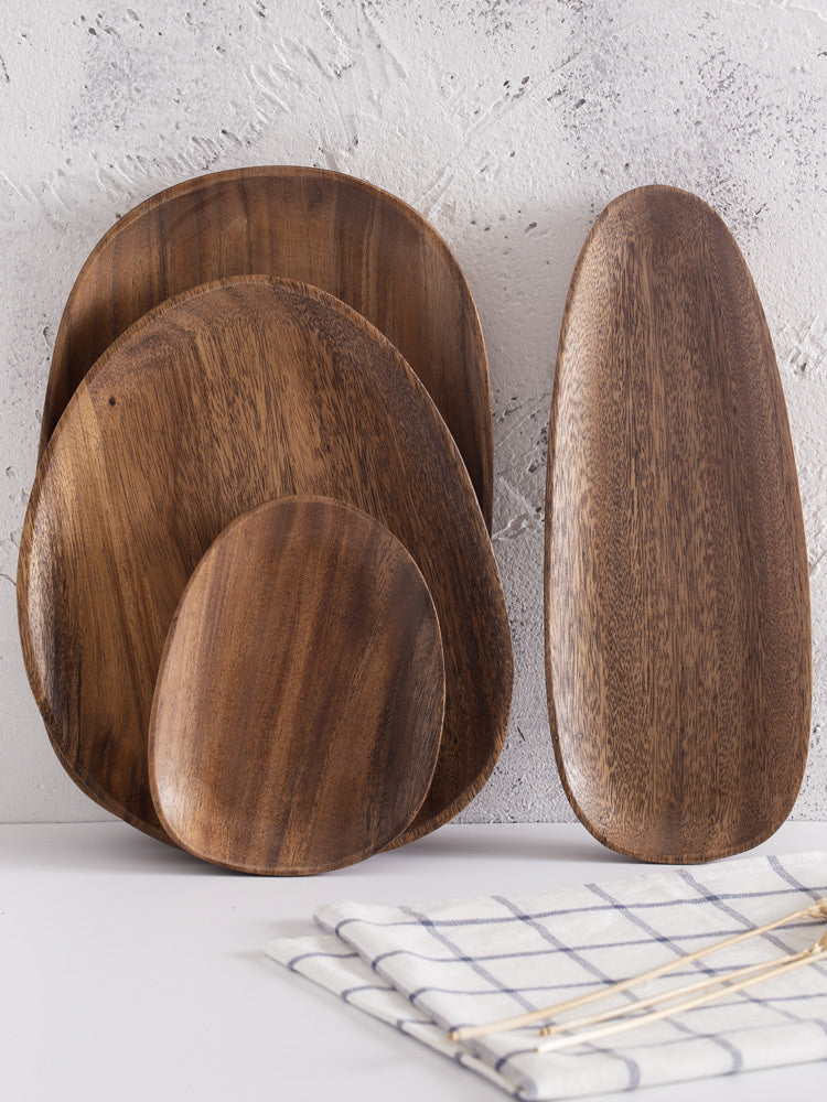 Freeform Snack Plate — Acacia Wood
