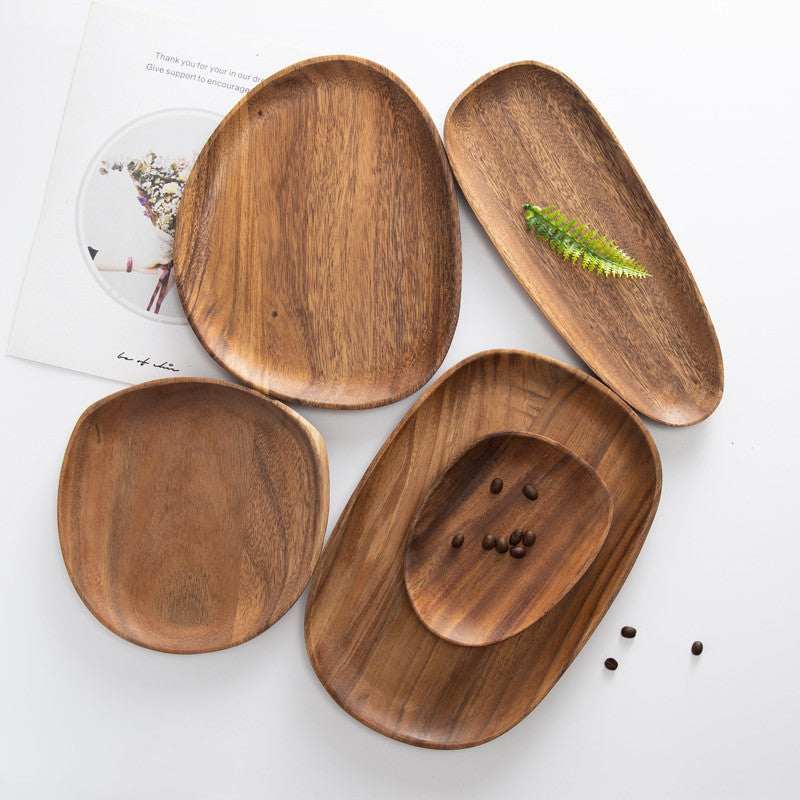 Freeform Snack Plate — Acacia Wood