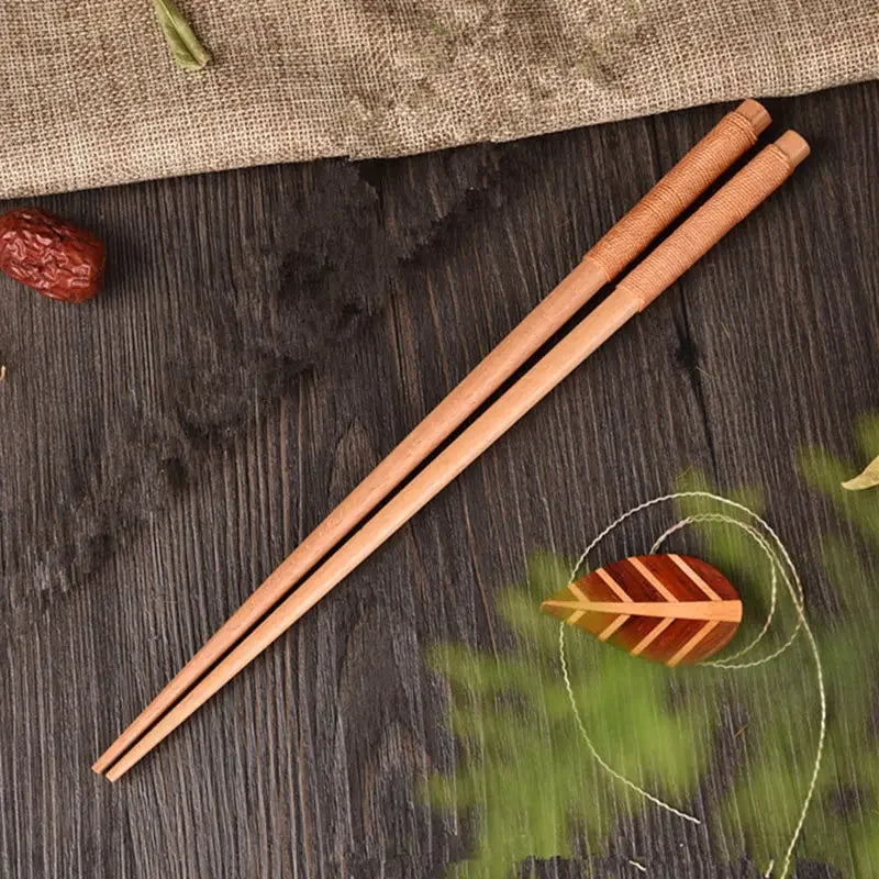 Handmade Japanese Natural Chestnut Wood Sushi Chopsticks Set Value Gift Sushi Chinese Food Tie Line