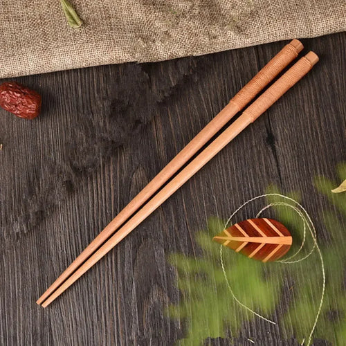 Handmade Japanese Natural Chestnut Wood Sushi Chopsticks Set Value Gift Sushi Chinese Food Tie Line