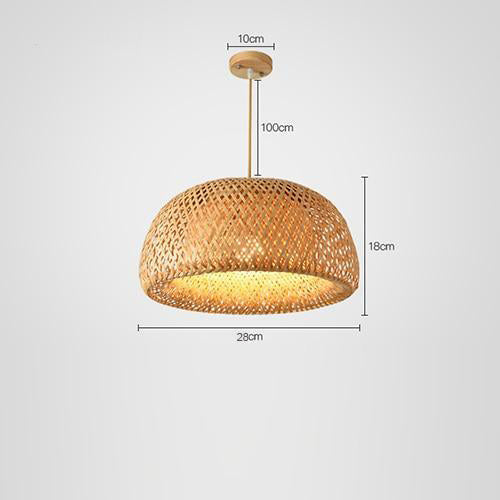 Ajiro Woven Bamboo Pendant — Hand-Plaited Lattice Shade