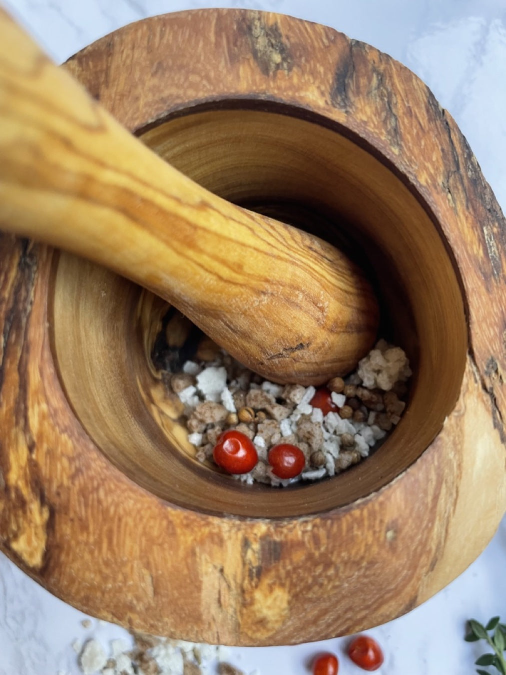 Grip Mortar — Olive Wood Mortar & Pestle