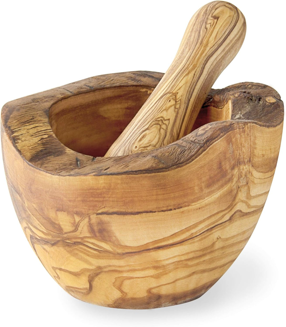Grip Mortar — Olive Wood Mortar & Pestle