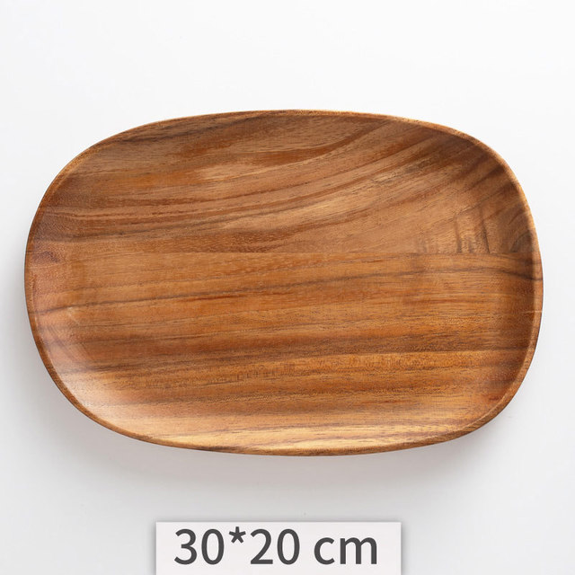 Freeform Snack Plate — Acacia Wood