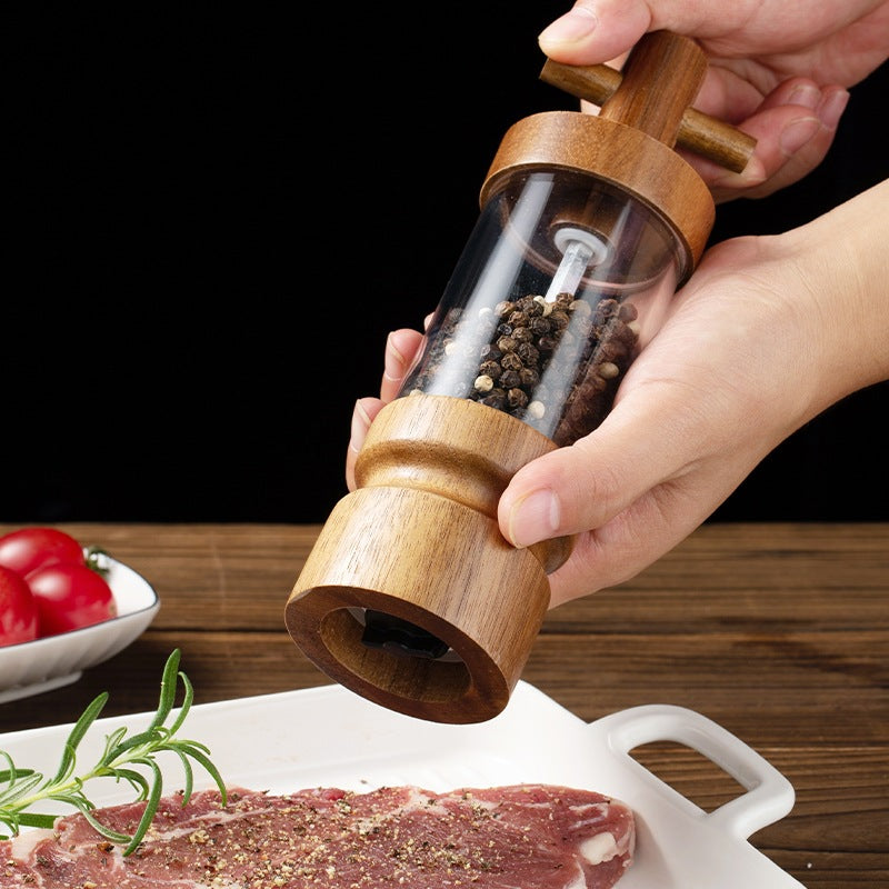 Peek Pepper Grinder — Clear Acrylic & Acacia
