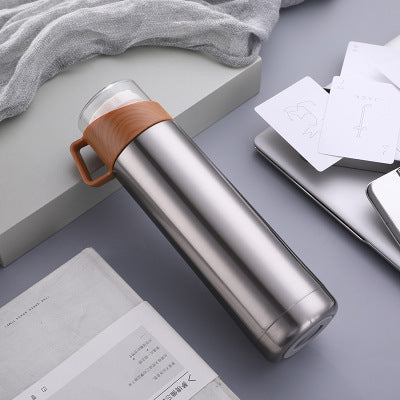StayWarm Travel Mug — Wood-Grain Insulated Steel