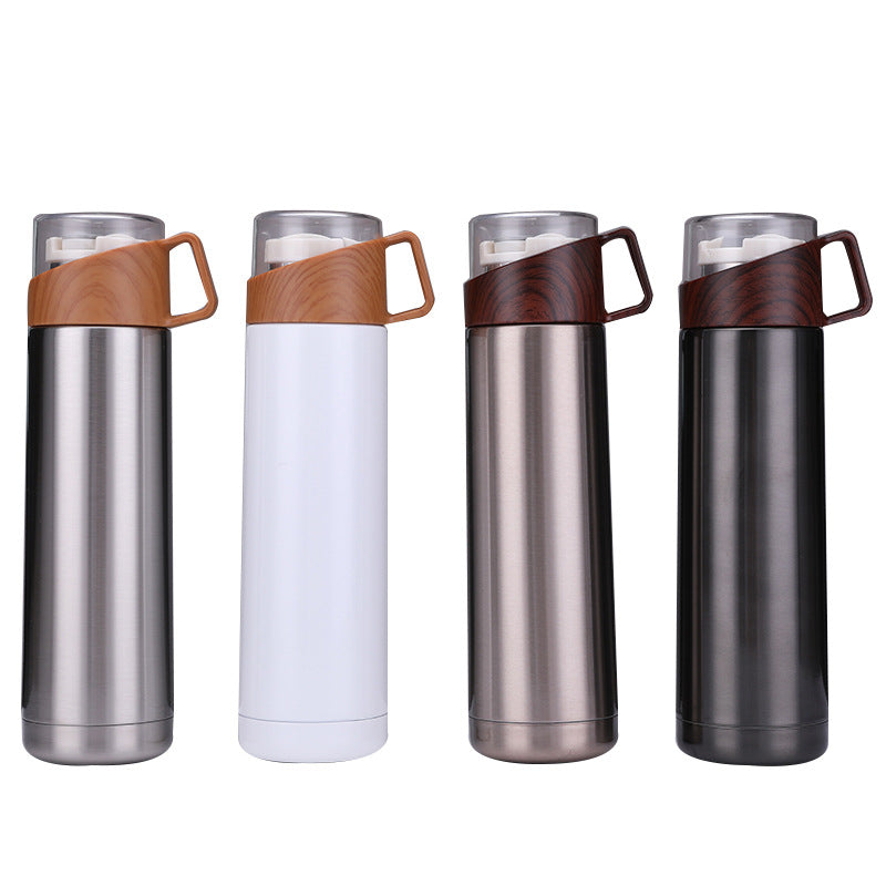 StayWarm Travel Mug — Wood-Grain Insulated Steel