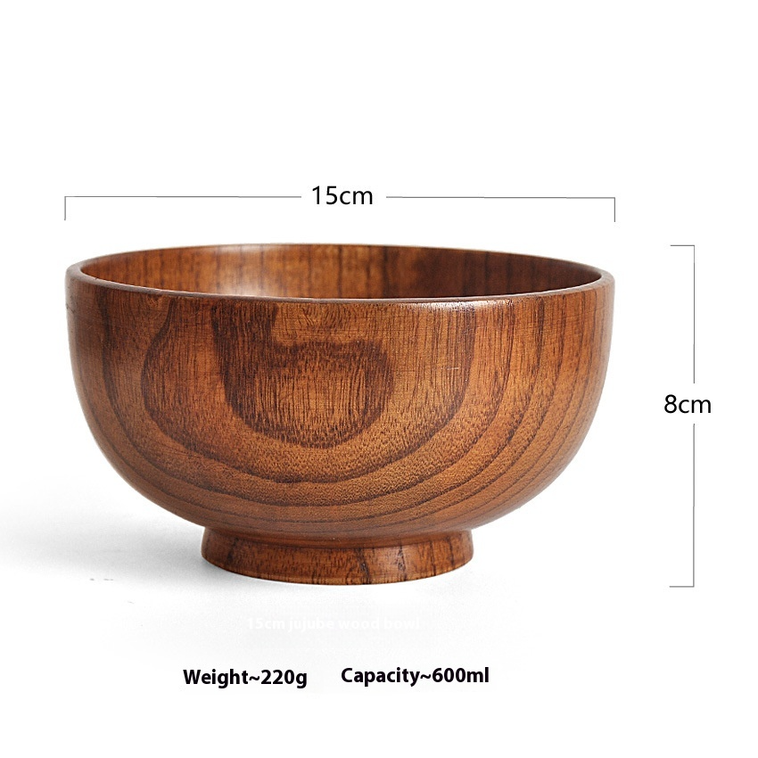 Daily Rice Bowl — Solid Wood, 9 Sizes