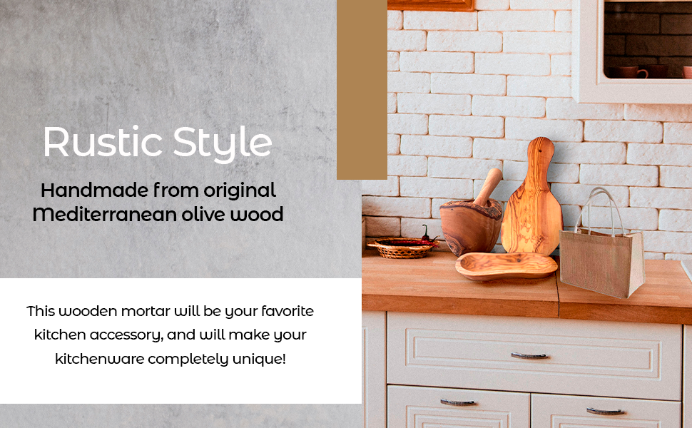 Grip Mortar — Olive Wood Mortar & Pestle