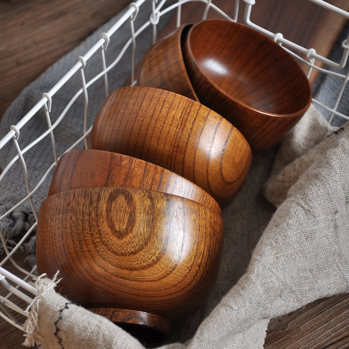 Daily Rice Bowl — Solid Wood, 9 Sizes