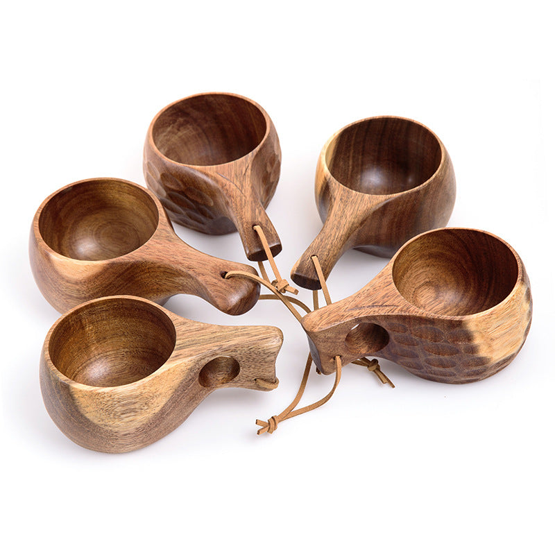 Strap Cup — Acacia Wood Cup, 220 ml