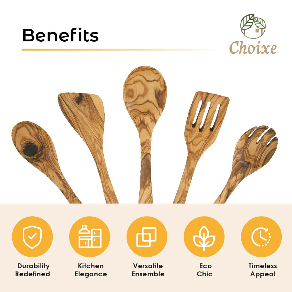 Starter Set — 5-Piece Olive Wood Utensil Set