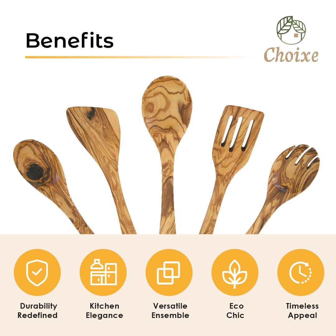 Starter Set — 5-Piece Olive Wood Utensil Set