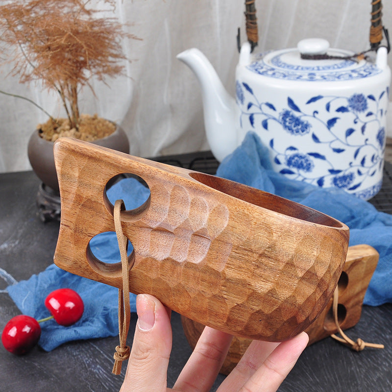 Strap Cup — Acacia Wood Cup, 220 ml