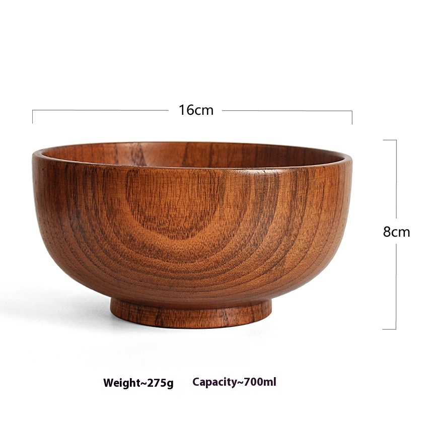 Daily Rice Bowl — Solid Wood, 9 Sizes