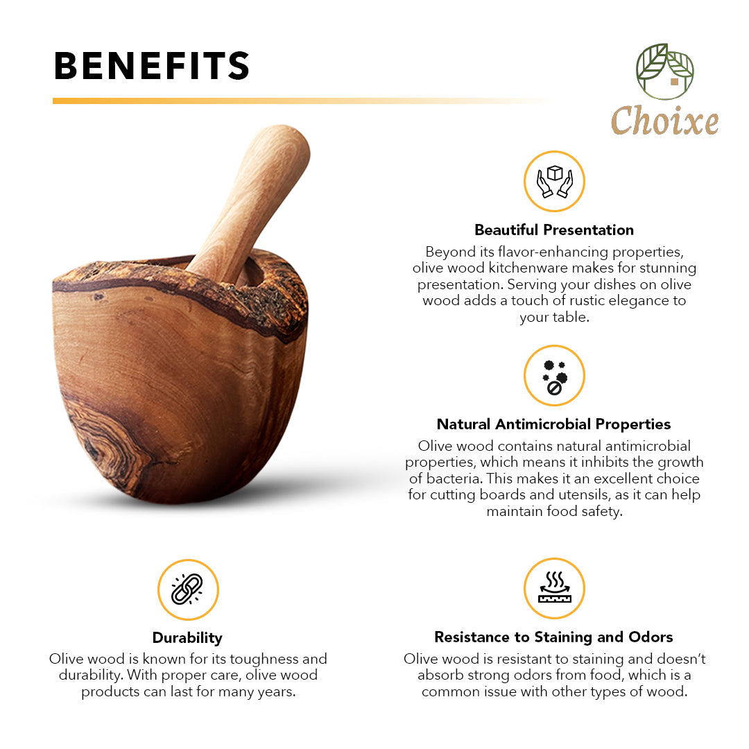 Grip Mortar — Olive Wood Mortar & Pestle
