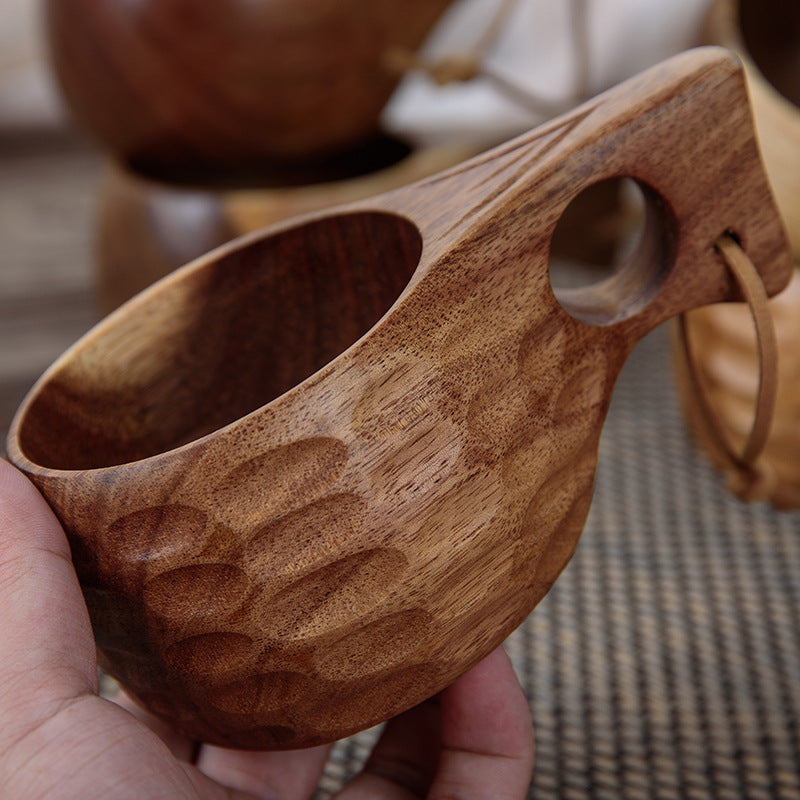Strap Cup — Acacia Wood Cup, 220 ml