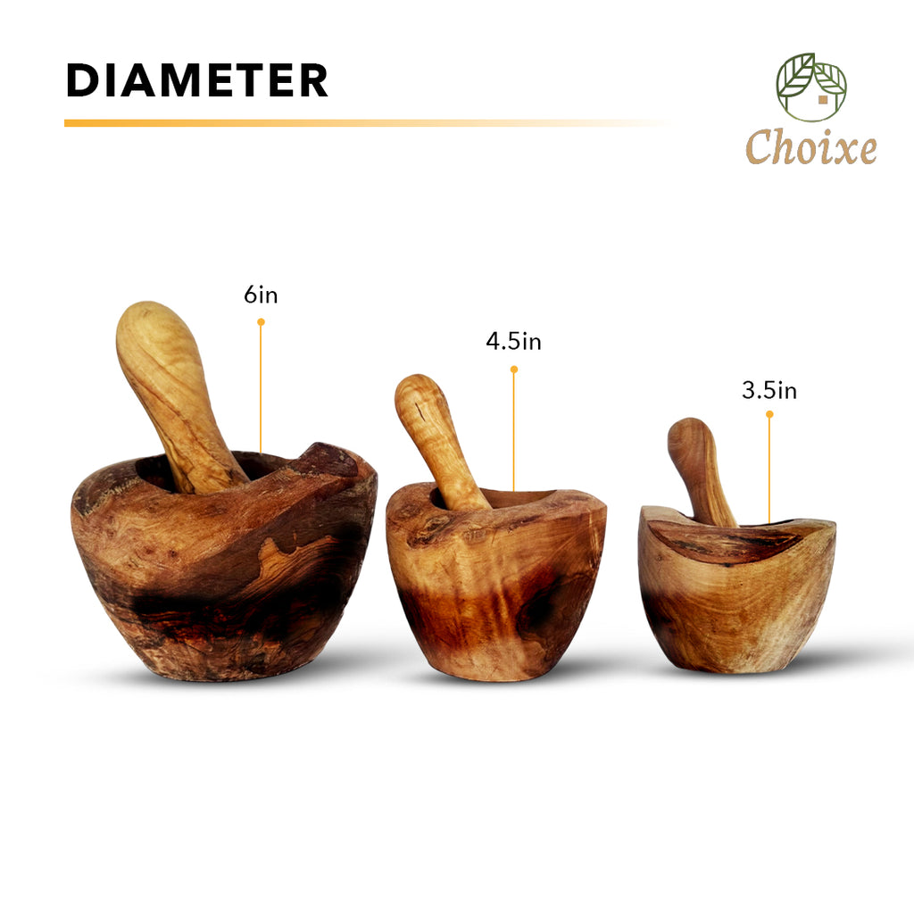 Grip Mortar — Olive Wood Mortar & Pestle